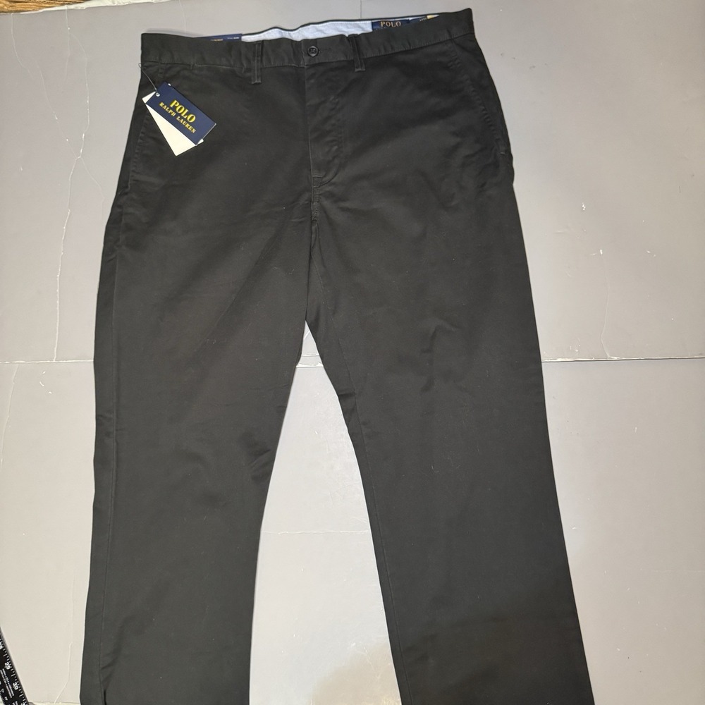 Polo Ralph Lauren Stretch Straight Fit Chino Pants Mens 34 31 Solid Black Mens